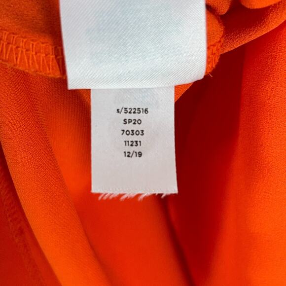 Ann Taylor Shirt Womens Medium Orange Short Sleeve Oversized Drapey Flowey - Picture 5 of 8